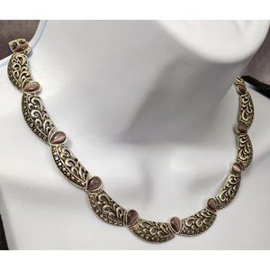 Avon Silver And Purple Scallop Necklace (2 for $25, 3 for $30)